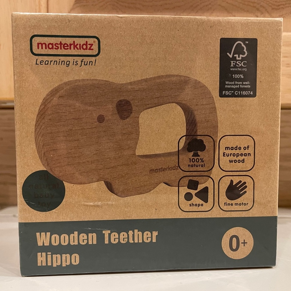 Wooden Hippo Teether